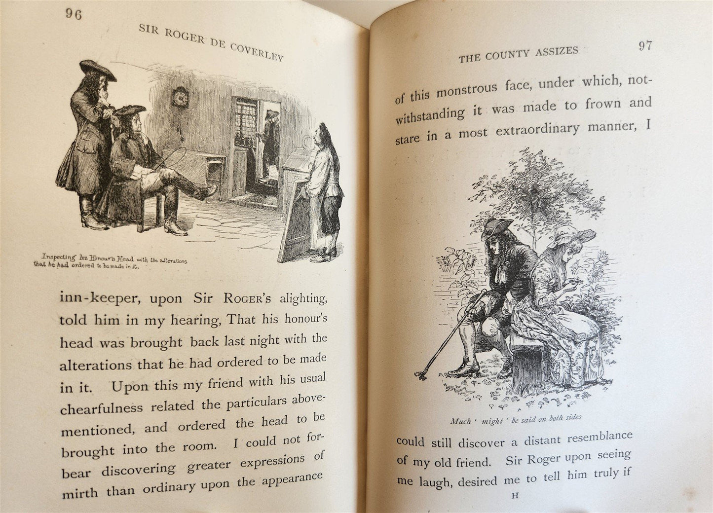 1892 DAYS with SIR ROGER DE COVERLEY antique ILLUSTRATED by Hugh Thomson