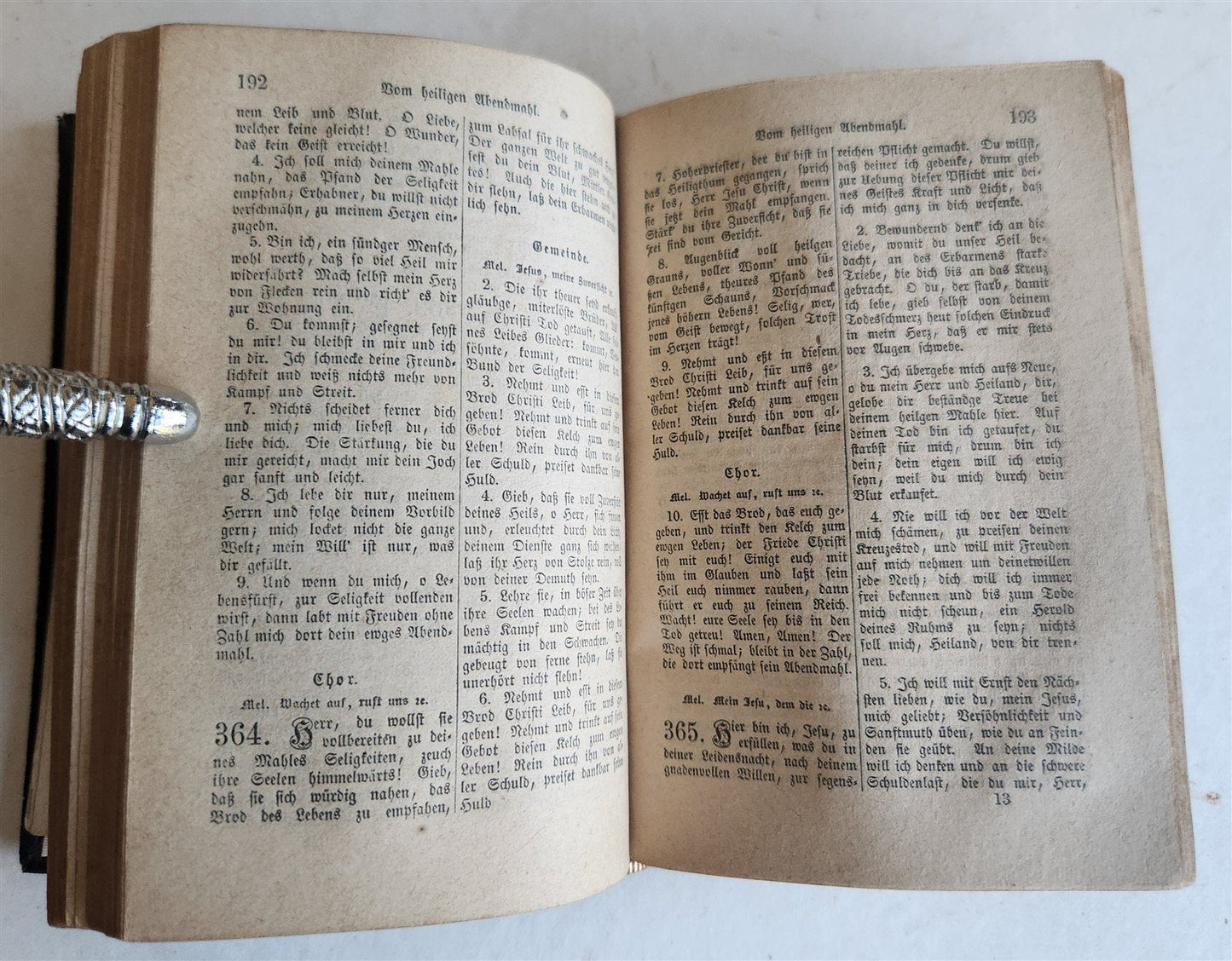 1874 PROTESTANT PRAYER BOOK in GERMAN antique VELVET GILT BINDING