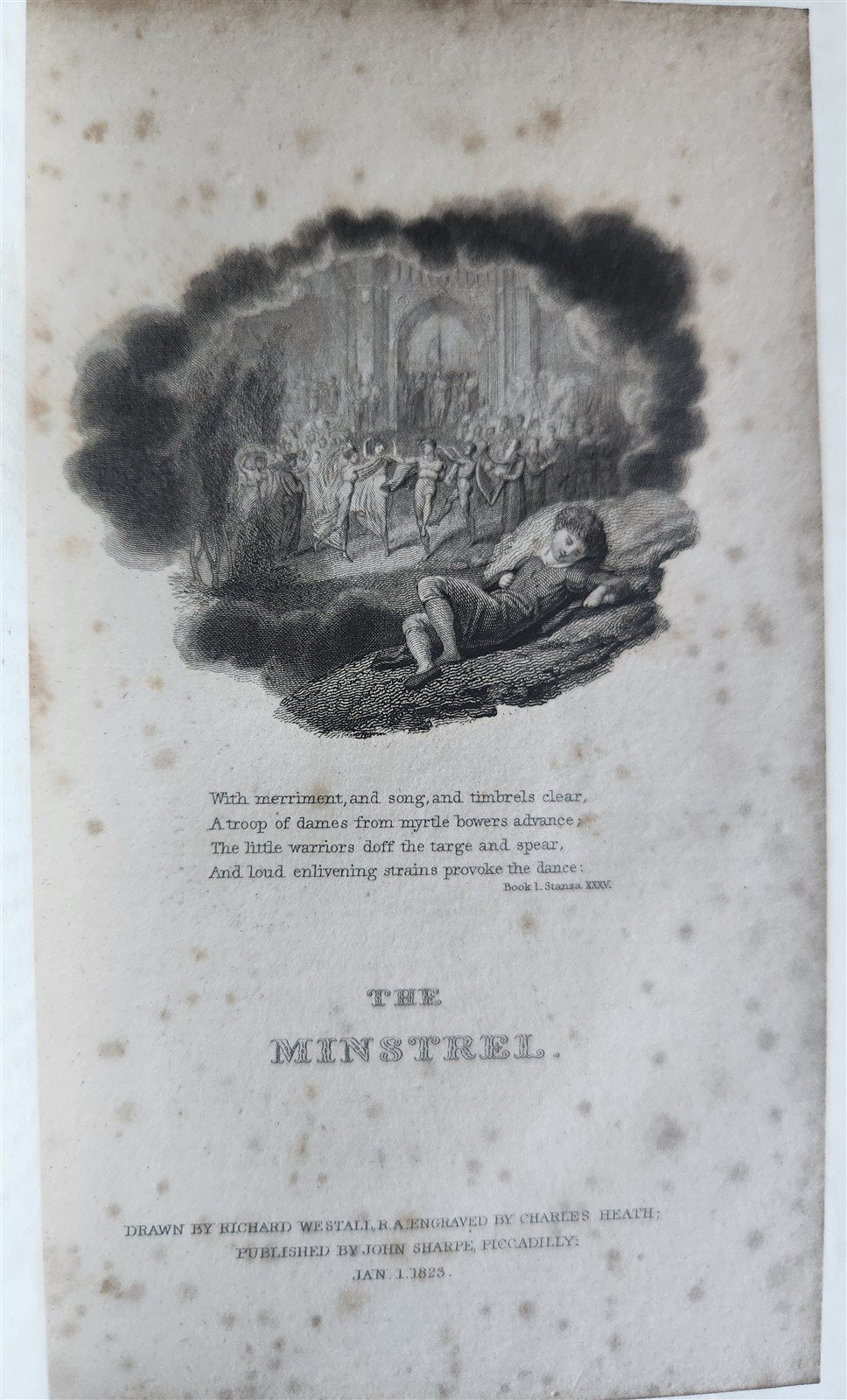 1823 THE MINSTREL or PROGRESS of GENIUS POETRY by JAMES BEATTIE antique