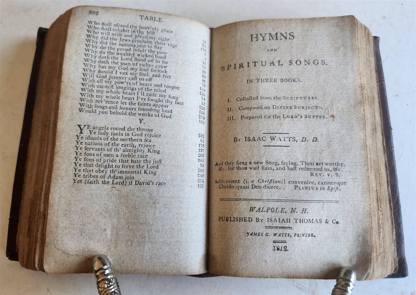 1812 PSALMS of DAVID imitated in Language of NEW TESTAMENT antique AMERICANA