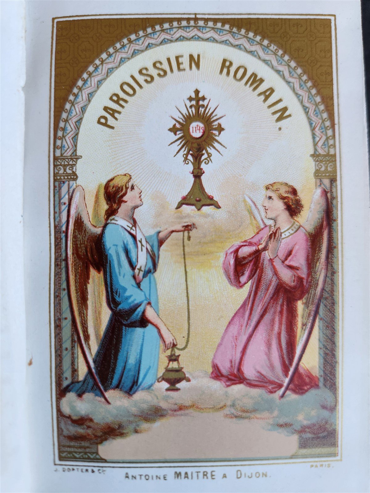 1872 PRAYER BOOK in FRENCH antique CARVED BONE BINDING - PAROISSIEN ROMAIN