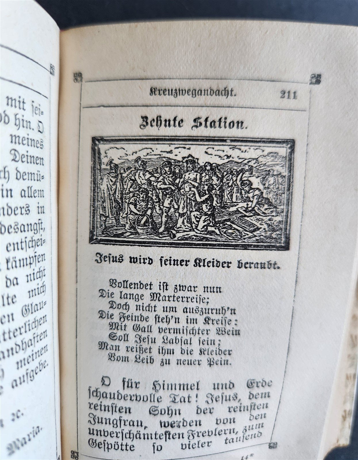 1899 PRAYER BOOK in GERMAN antique NICE BINDING w/ APPLIED CROSS DECORATION