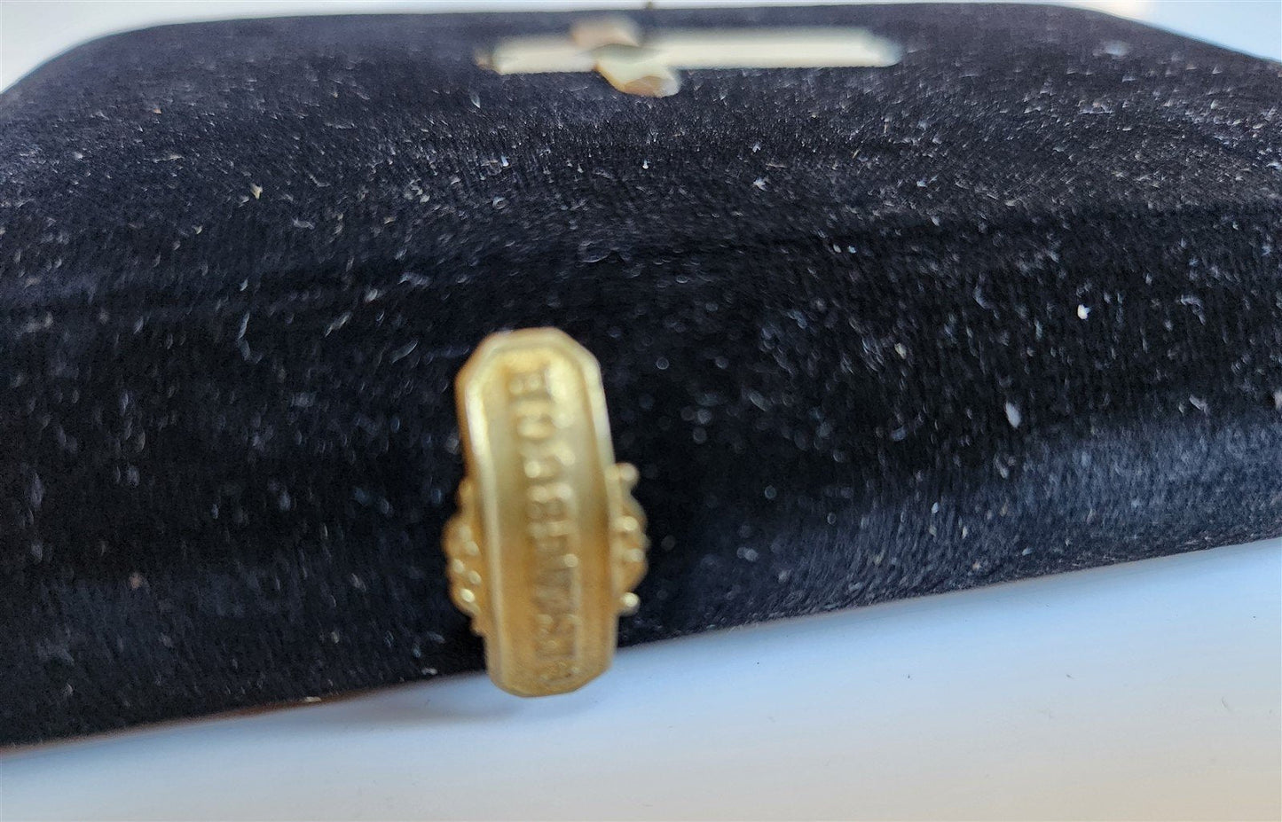 1900s GERMAN HYMNAL antique VELVET BINDING w/ MOTHER OF PEARL DECORATION