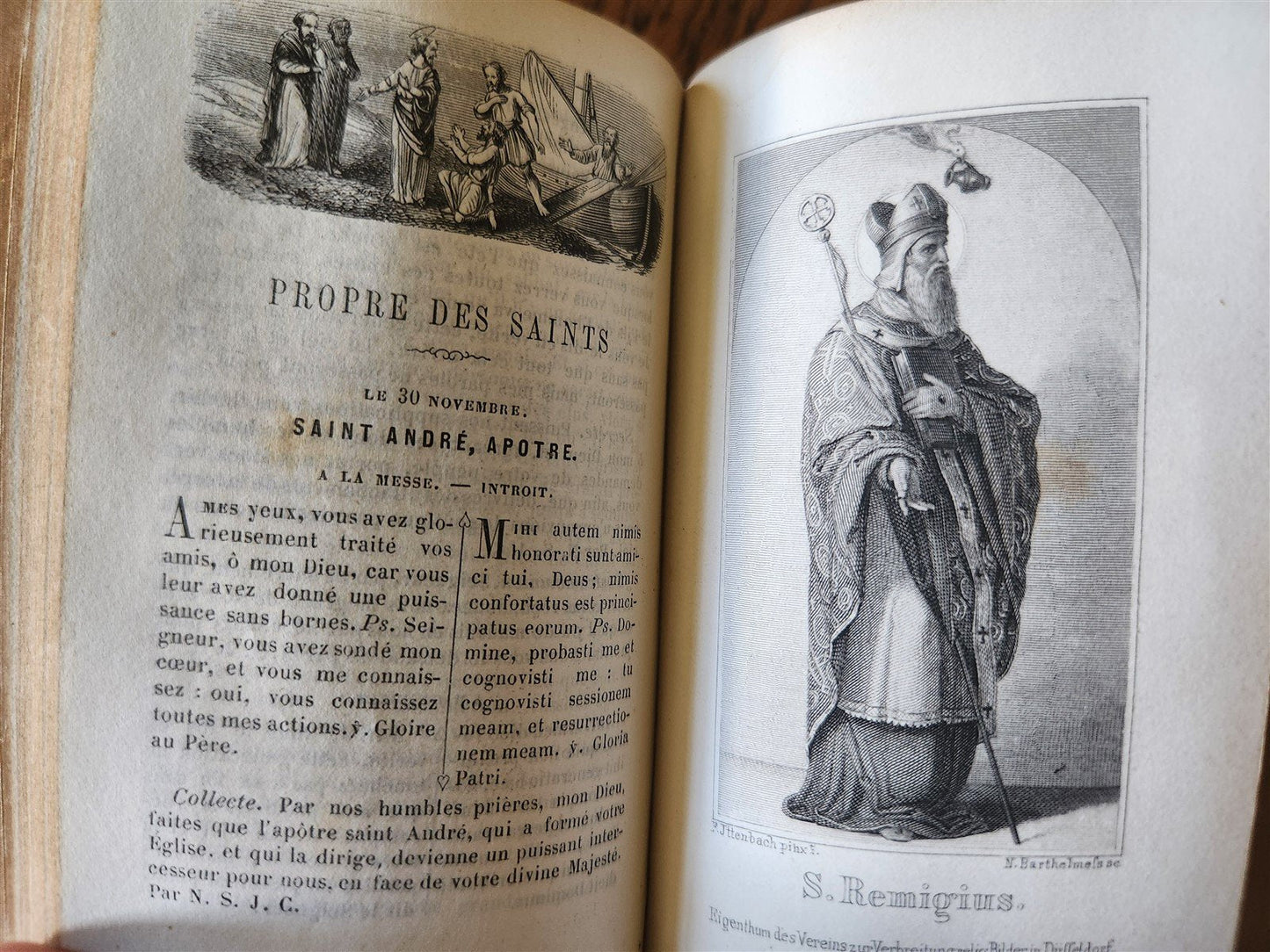 1840s PAROSSIEN ROMAIN antique FRENCH DEVOTIONAL BOOK w/ BOX