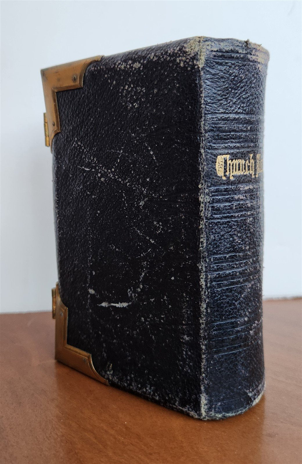 1830s COMMON PRAYER BOOK w/ PSALTER in ENGLISH antique BRASS DECORATED BINDING