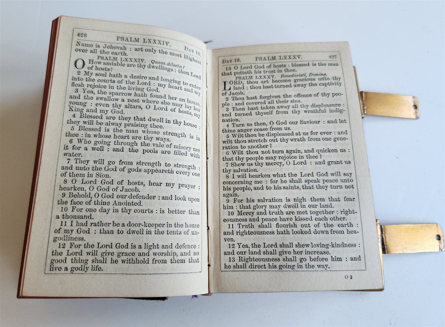 1830s COMMON PRAYER BOOK w/ PSALTER in ENGLISH antique BRASS DECORATED BINDING