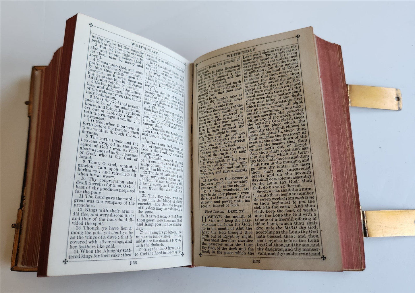 1830s COMMON PRAYER BOOK w/ PSALTER in ENGLISH antique BRASS DECORATED BINDING