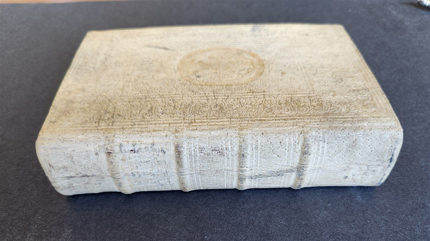 1740 BLAISE PASCAL LETTERS in GERMAN antique PIGSKIN BOUND w/ WITCHCRAFT THEME