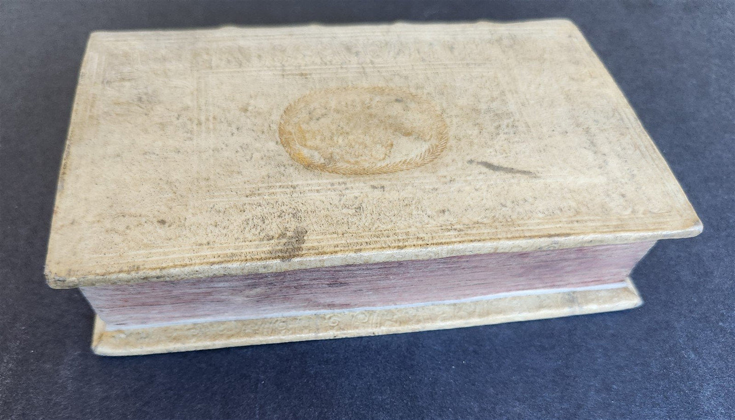 1740 BLAISE PASCAL LETTERS in GERMAN antique PIGSKIN BOUND w/ WITCHCRAFT THEME
