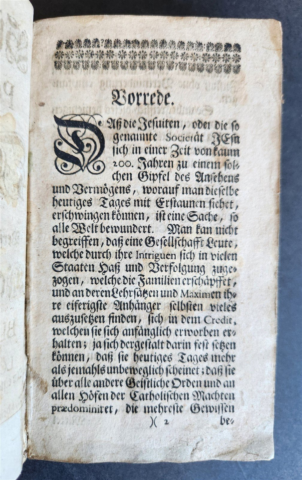1740 BLAISE PASCAL LETTERS in GERMAN antique PIGSKIN BOUND w/ WITCHCRAFT THEME