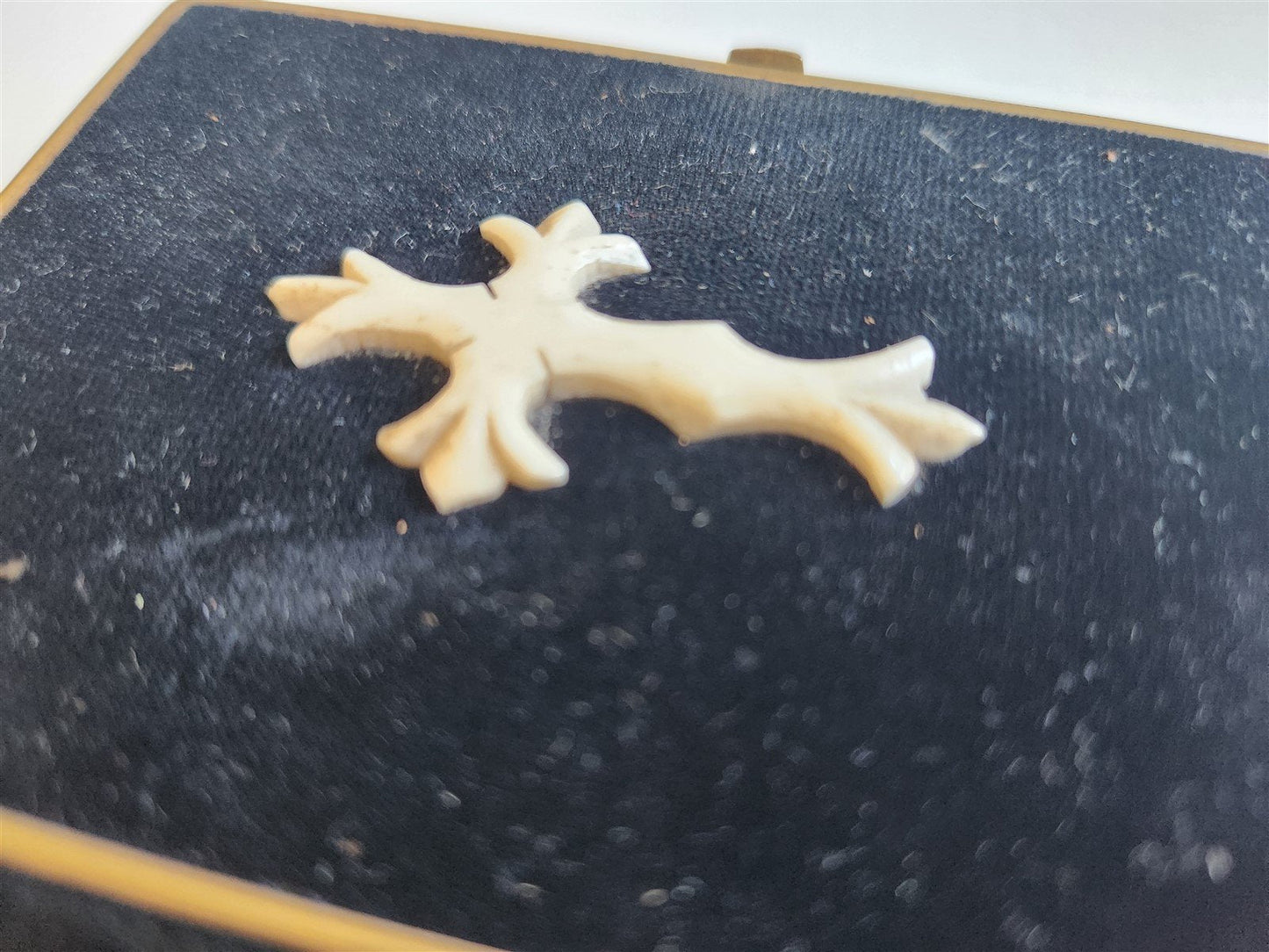 1891 SWEDISH HYMNAL antique VELVET BINDING w/ BONE CROSS & BRASS EDGES