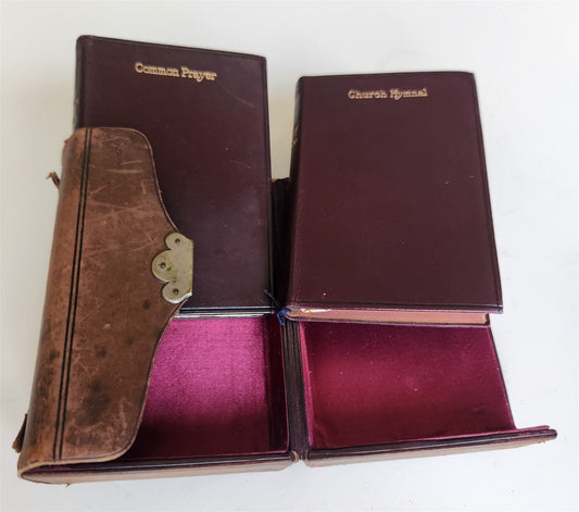 1887 COMMON PRAYER BOOK & CHURCH HYMNAL w/ LEATHER BOX antique DUBLIN IRELAND