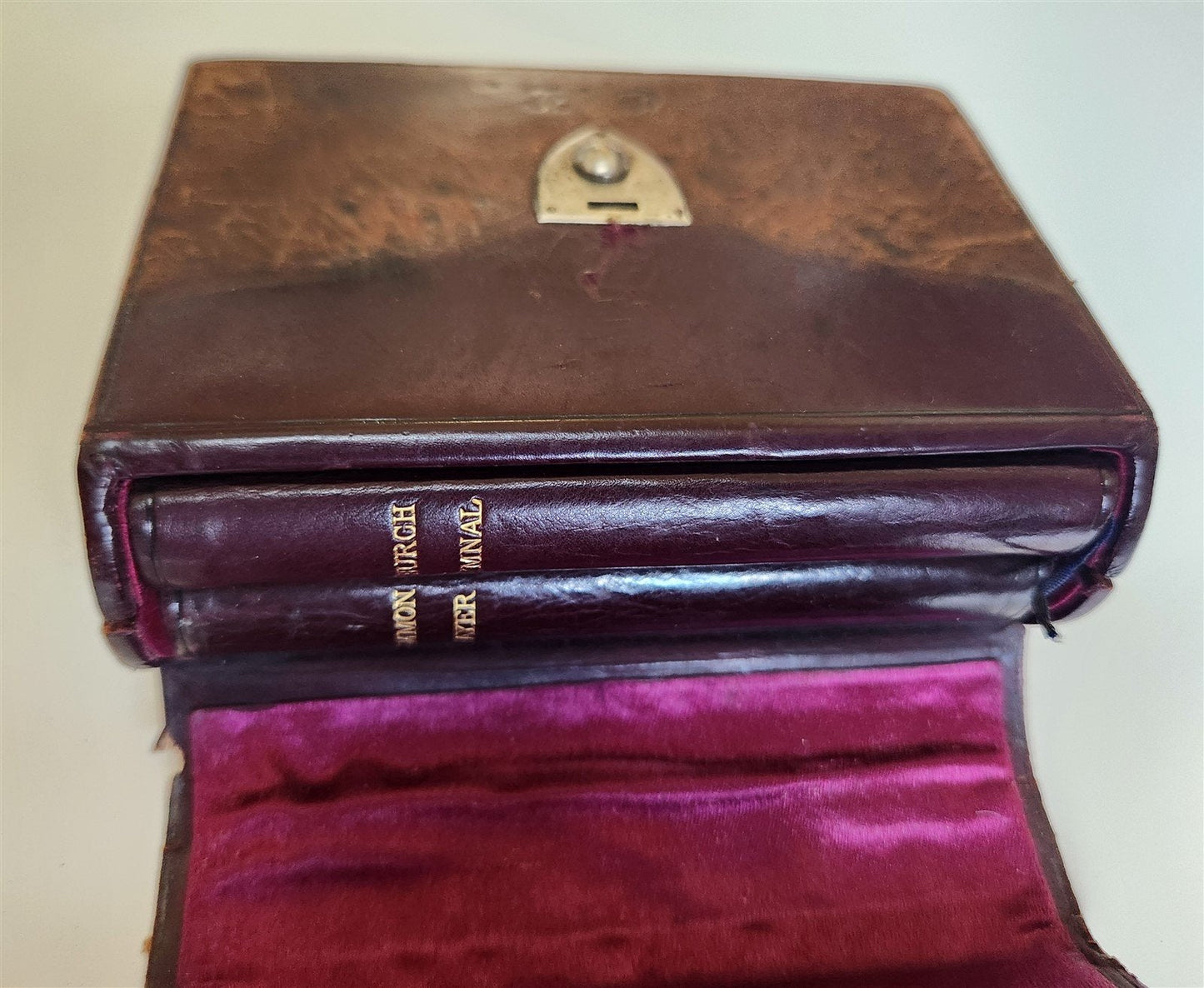 1887 COMMON PRAYER BOOK & CHURCH HYMNAL w/ LEATHER BOX antique DUBLIN IRELAND