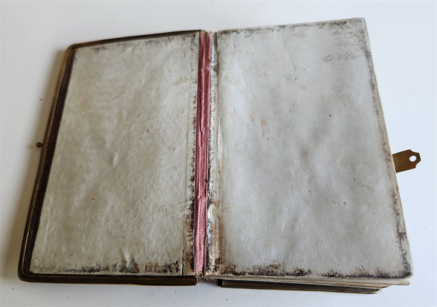 1870s PRAYER BOOK in GERMAN antique APPLIED BONE CROSS BINDING DIE HIMMELSPFORTE
