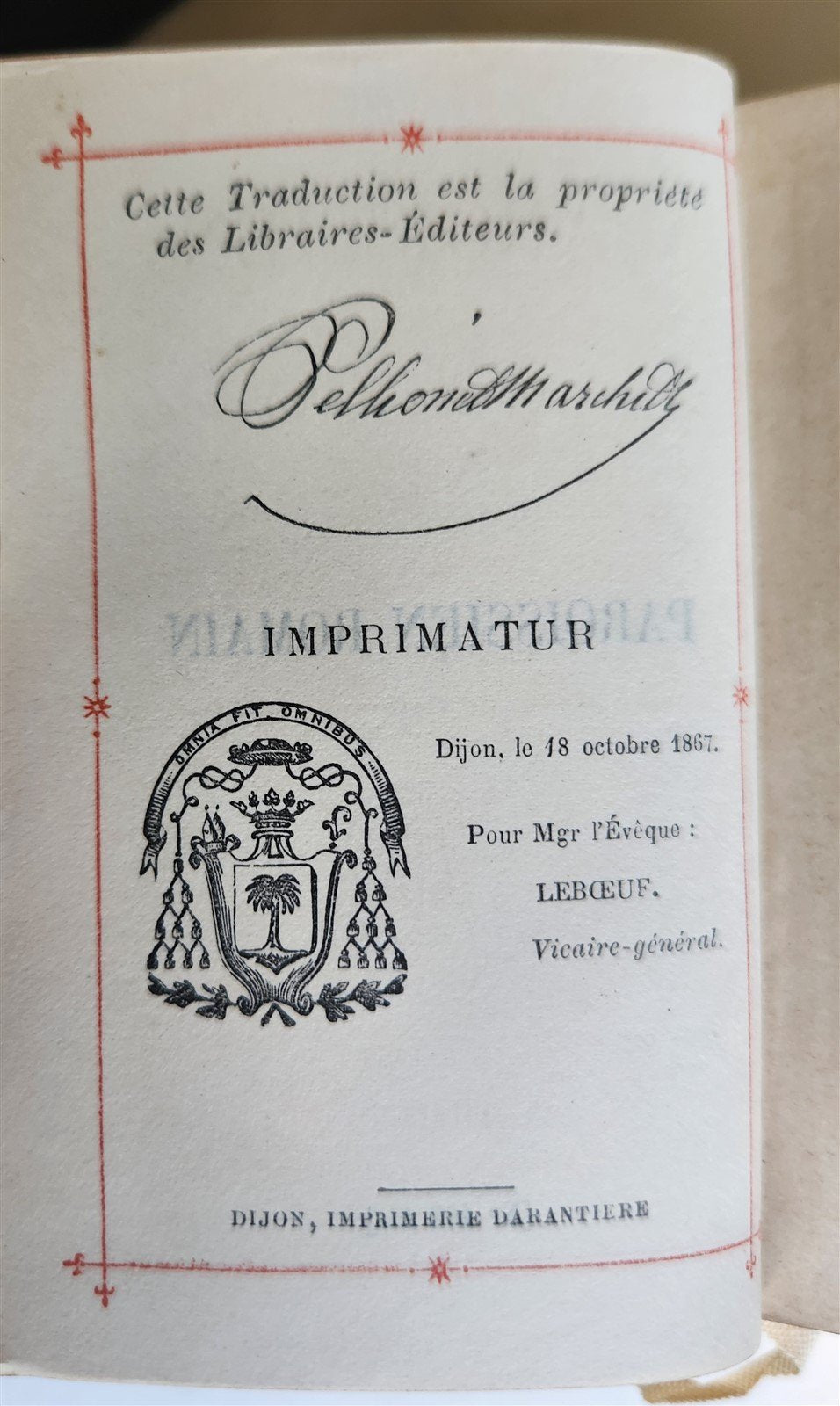 1880s PAROISSIEN ROMAIN antique BEAUTIFUL DECORATION BINDING APPLIED BONE DESIGN