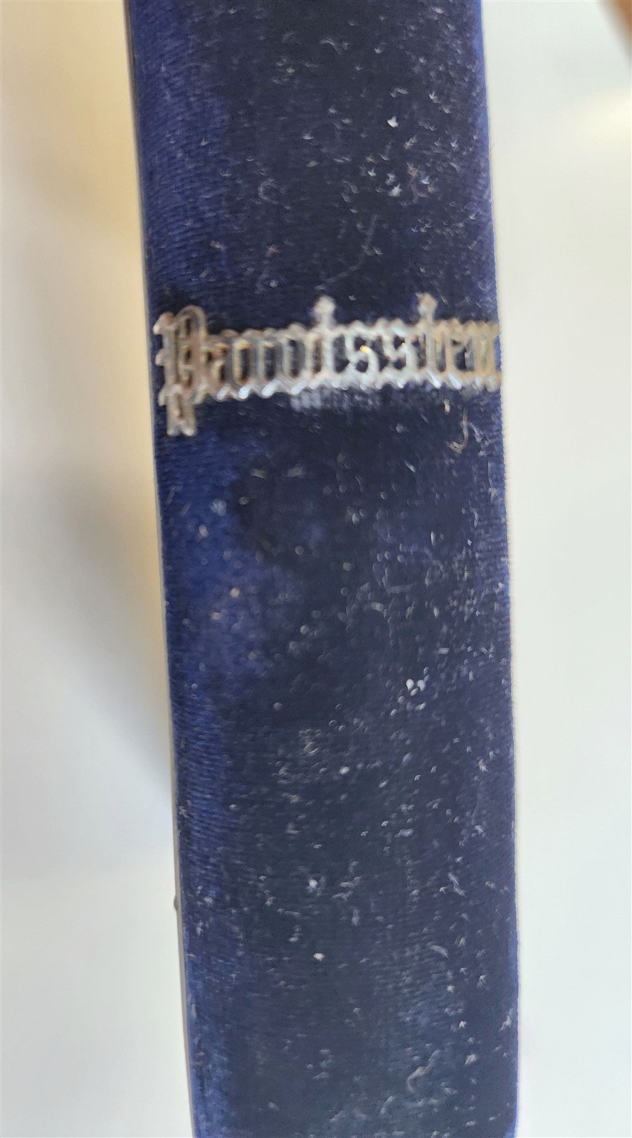 1880s PAROISSIEN ROMAIN antique BEAUTIFUL VELVET BINDING w/ SILVER CROSS CLASP