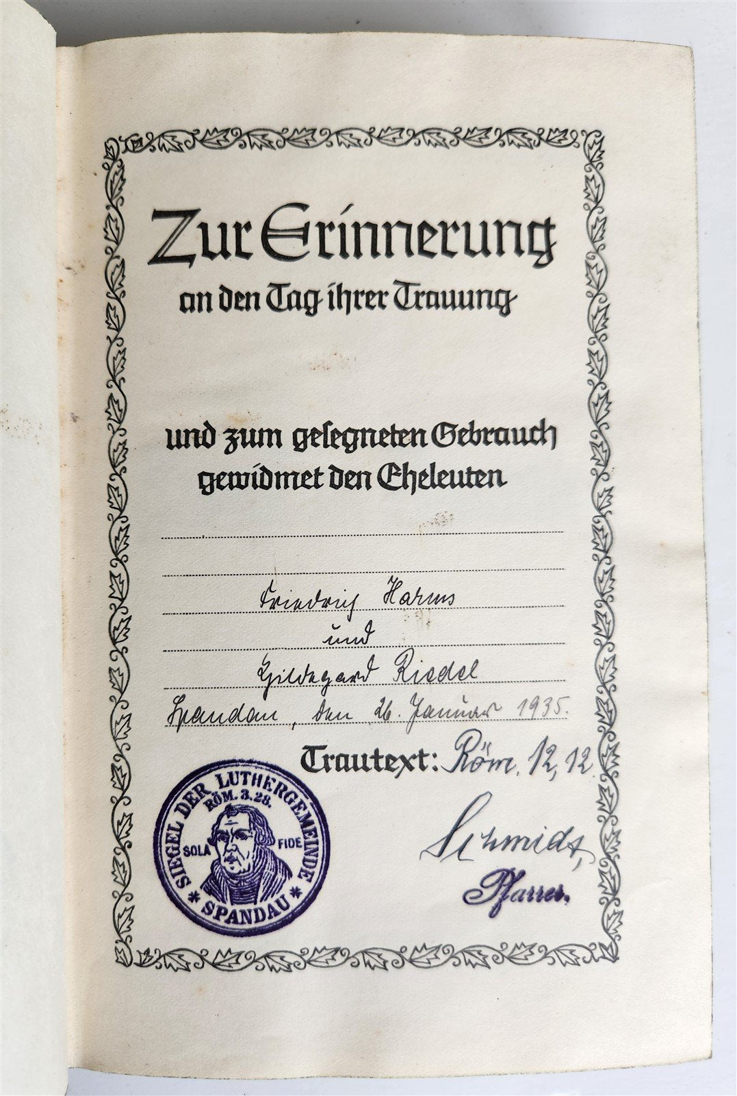 1934 BIBLE in GERMAN pre-WWII translated by MARTIN LUTHER antique