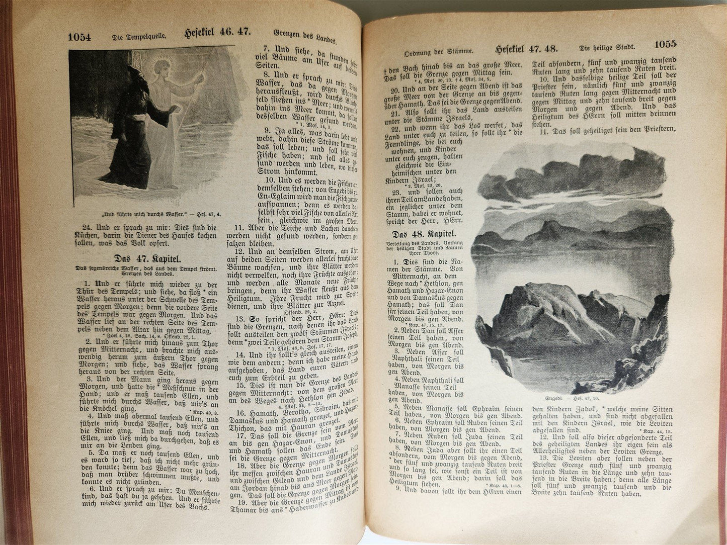 1927 BIBLE in GERMAN 2 VOLS GIFT from Duke of Braunschweig and Luneburg antique