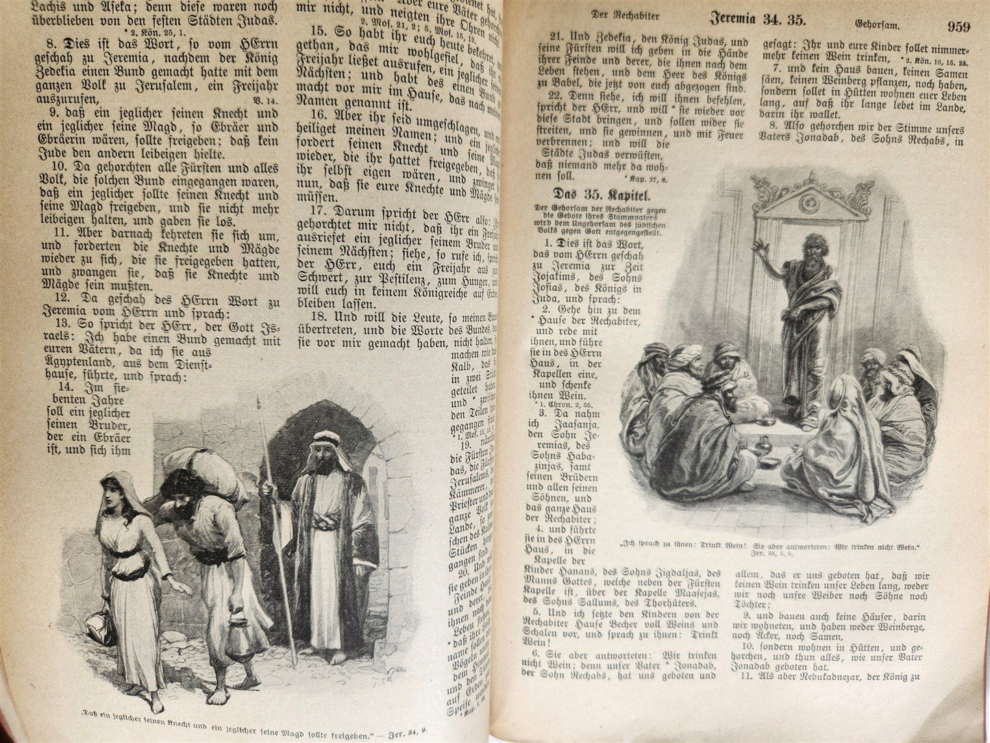 1927 BIBLE in GERMAN 2 VOLS GIFT from Duke of Braunschweig and Luneburg antique