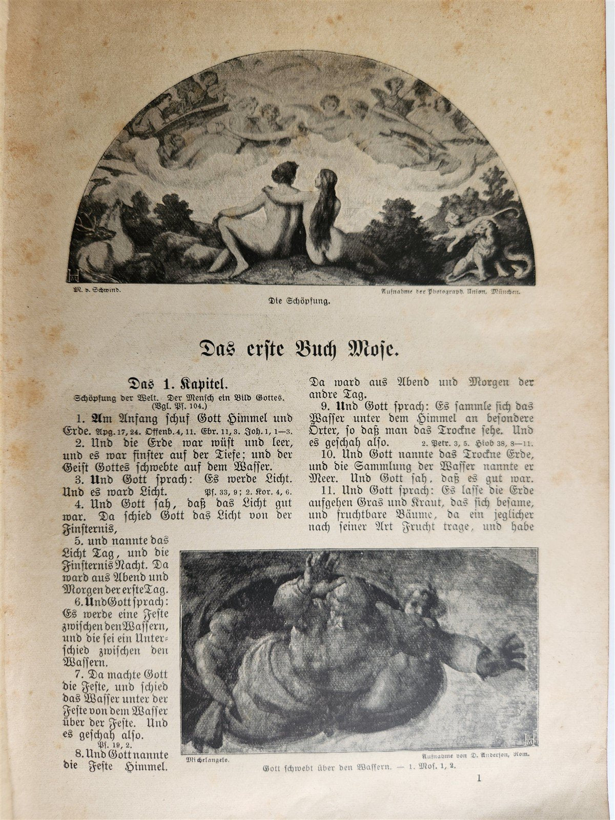 1927 BIBLE in GERMAN 2 VOLS GIFT from Duke of Braunschweig and Luneburg antique