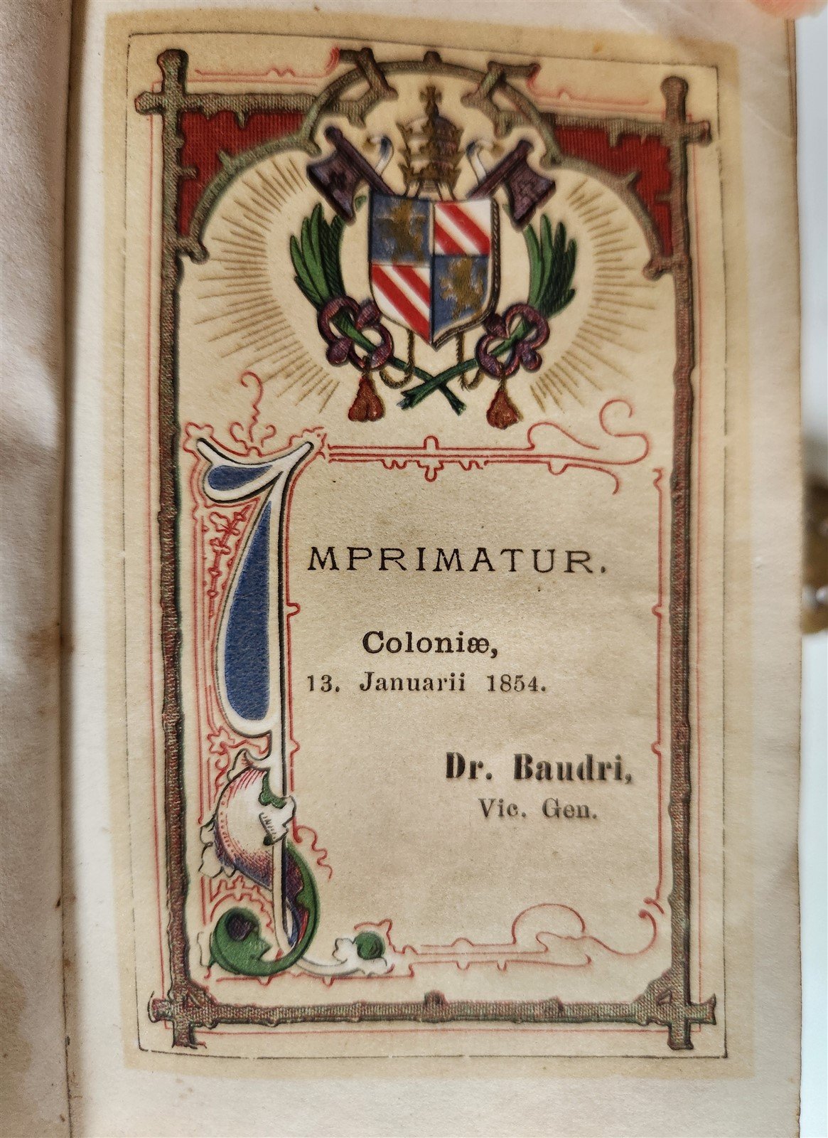 1840s PRAYER BOOK in GERMAN antique VELVET BINDING w/ METAL DECORATIONS