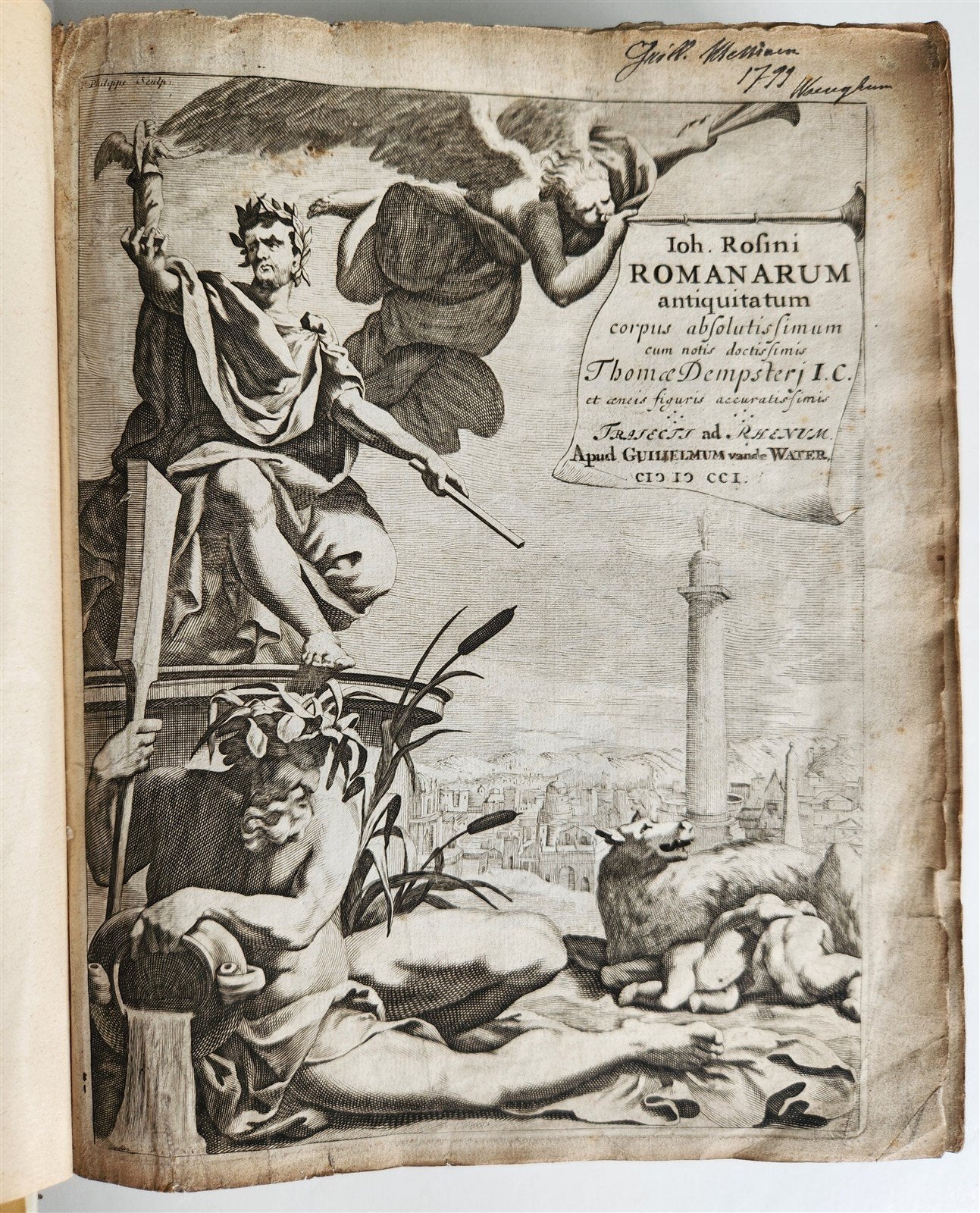 1701 ROMAN ANTIQUITIES by Johannes ROSINUS antique ILLUSTRATED vellum binding