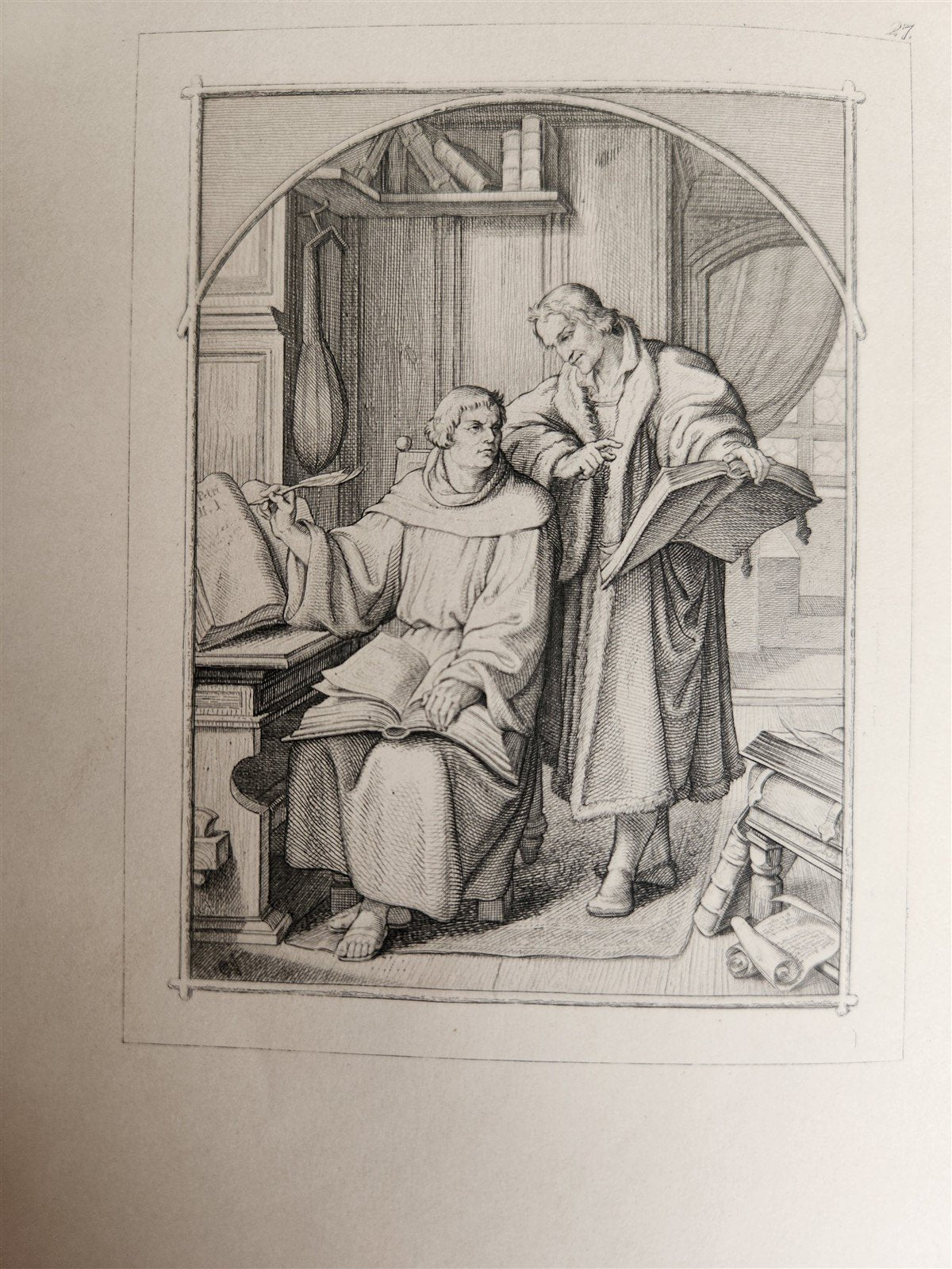 1857 DR. MARTIN LUTHER GERMAN REFORMER antique ILLUSTRATED
