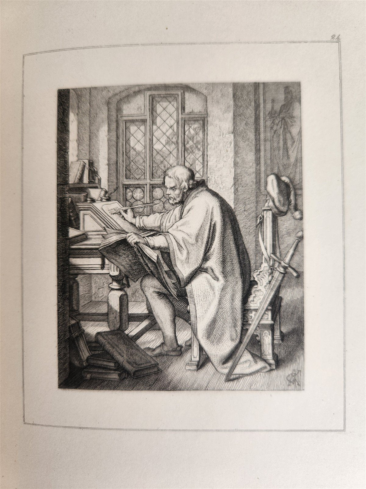 1857 DR. MARTIN LUTHER GERMAN REFORMER antique ILLUSTRATED
