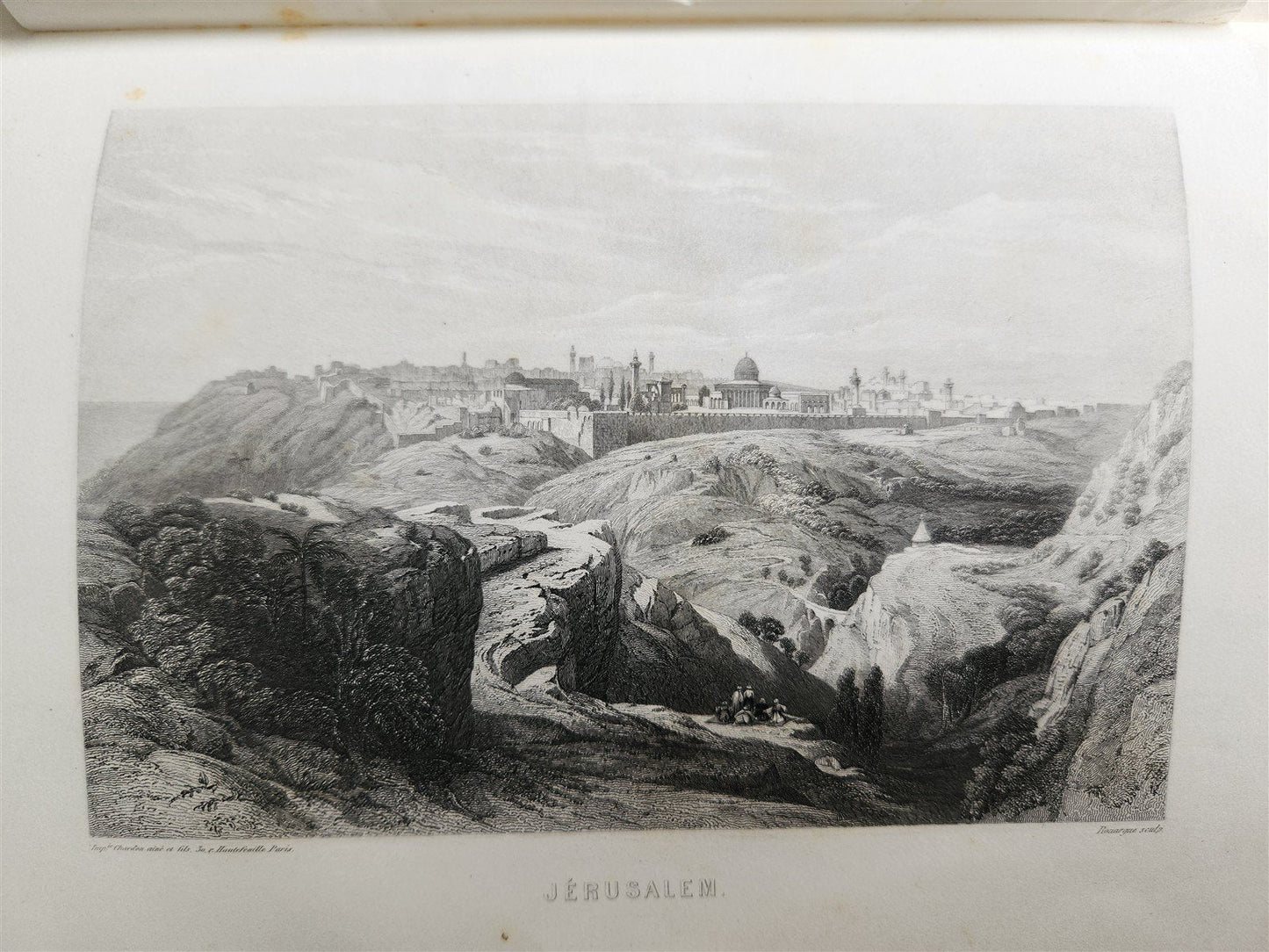 1865 JERUSALEM et la TERRE-SAINTE notes de voyage antique ILLUSTRATED