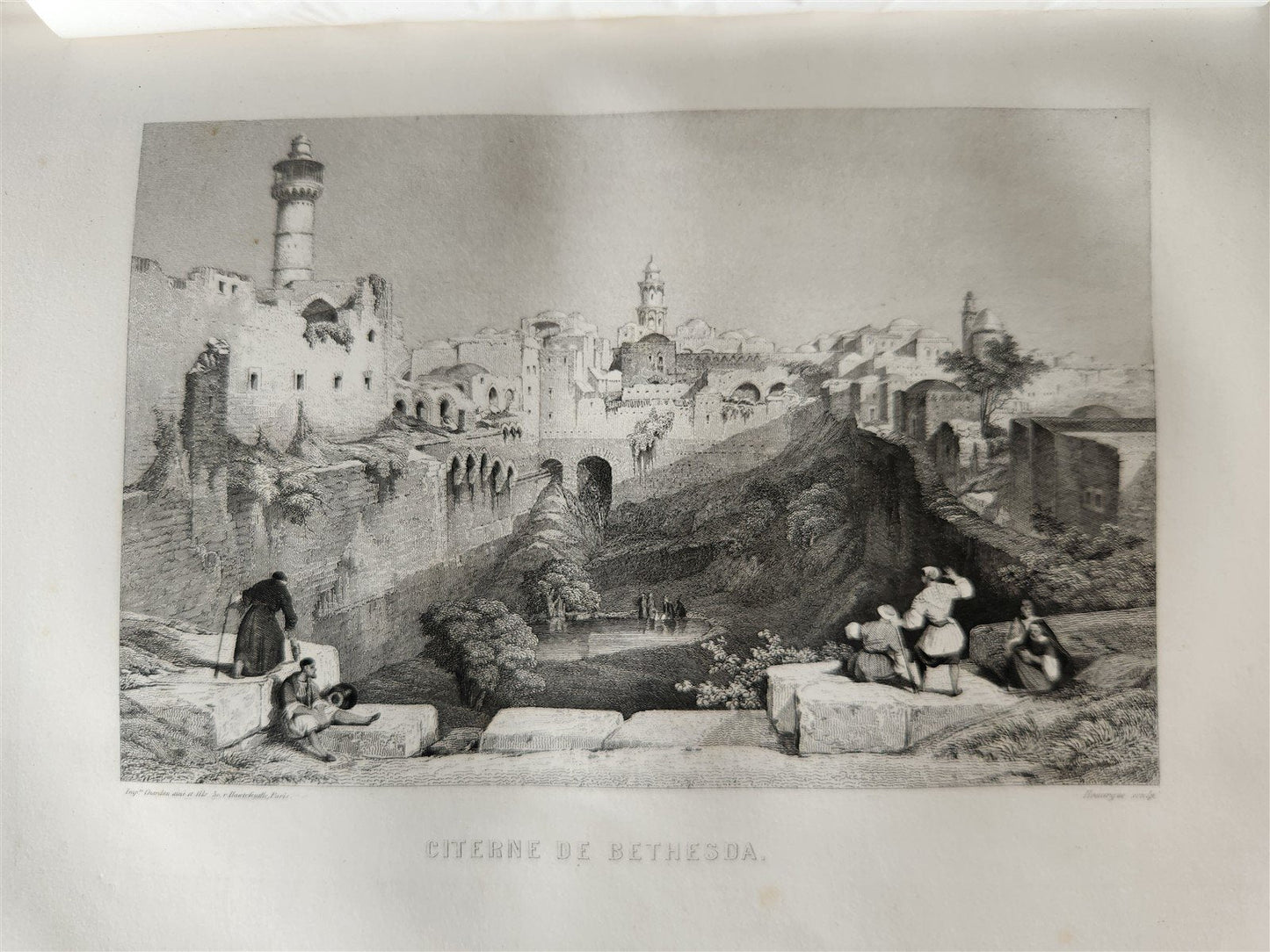 1865 JERUSALEM et la TERRE-SAINTE notes de voyage antique ILLUSTRATED