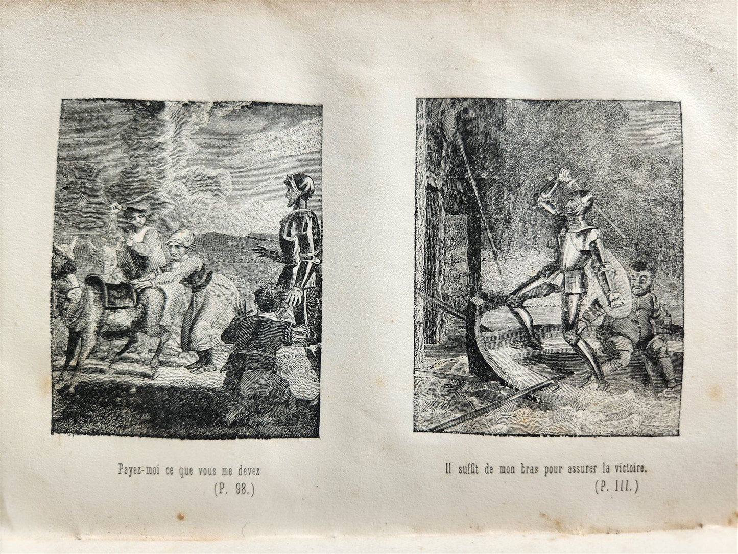 1852 LE DON QUICHOTTE de Cervantes by Paul Jouhanneaud antique ILLUSTRATED