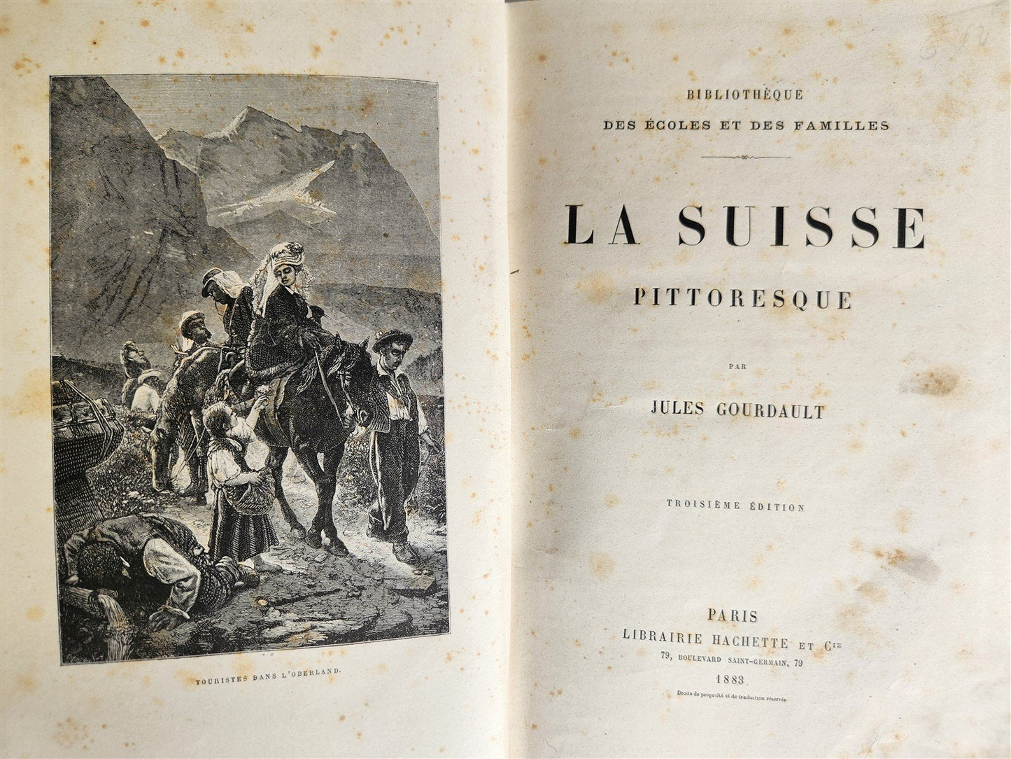 1883 PICTURESQUE SWITZERLAND antique ILLUSTRATED LA SUISSE PITTORESQUE