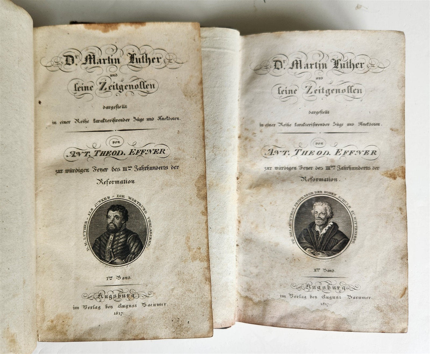 1817 MARTIN LUTHER & HIS CONTEMPORARIES 2 VOLUMES antique in GERMAN