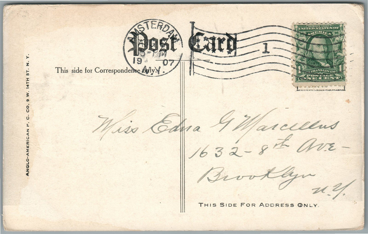 HOFFMANS NY FERRY OVER MOHAWK RIVER ANTIQUE POSTCARD