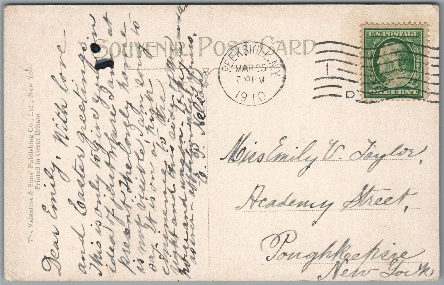 PEEKSKILL NY NELSON AVENUE ANTIQUE POSTCARD