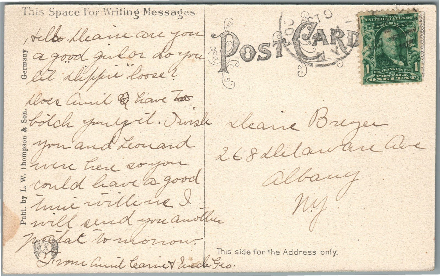 CHERRY VALLEY NY SOLDIERS MONUMENT ANTIQUE POSTCARD