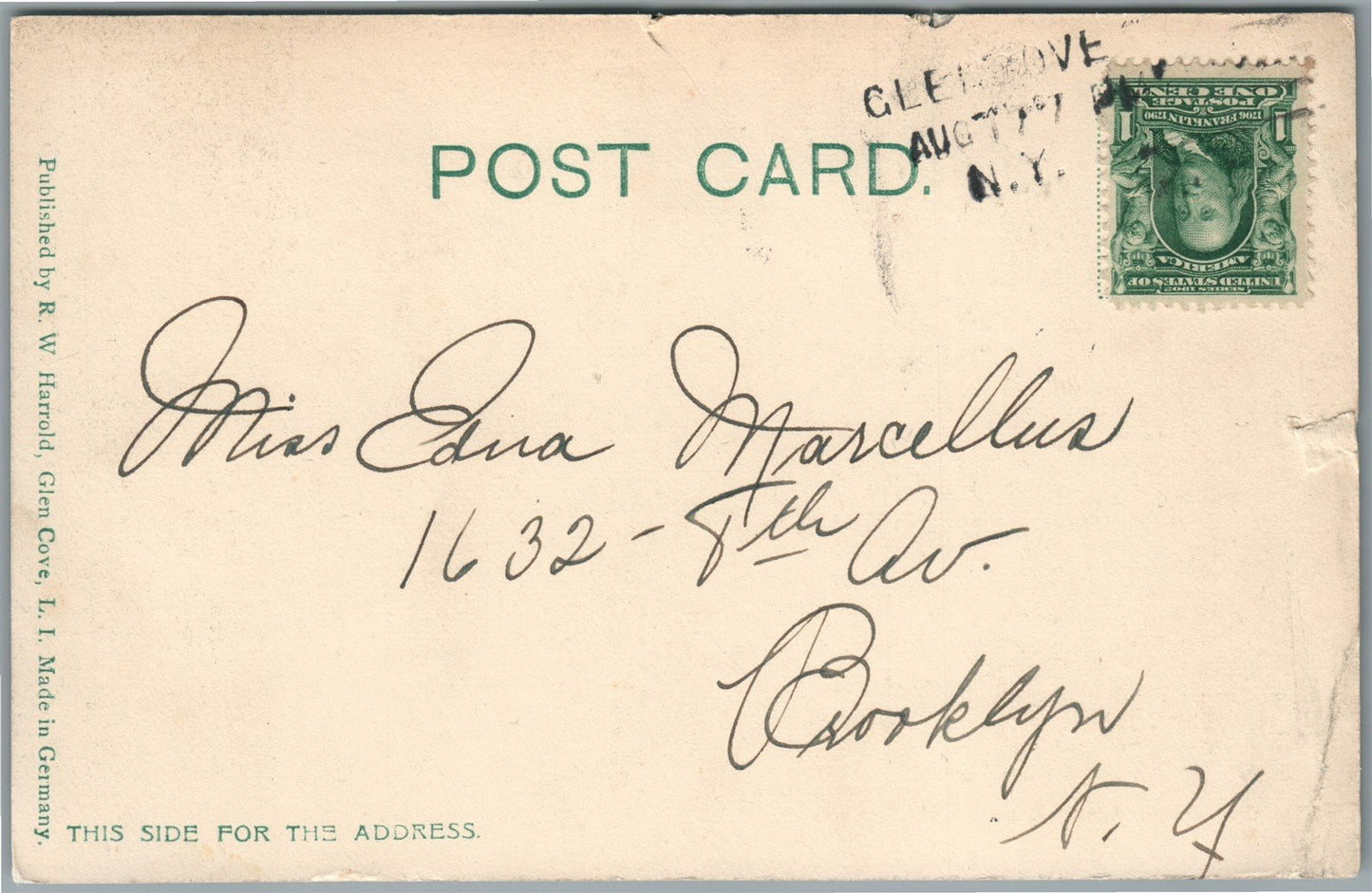 GLEN COVE LI NY RED SPRING LANE ANTIQUE POSTCARD