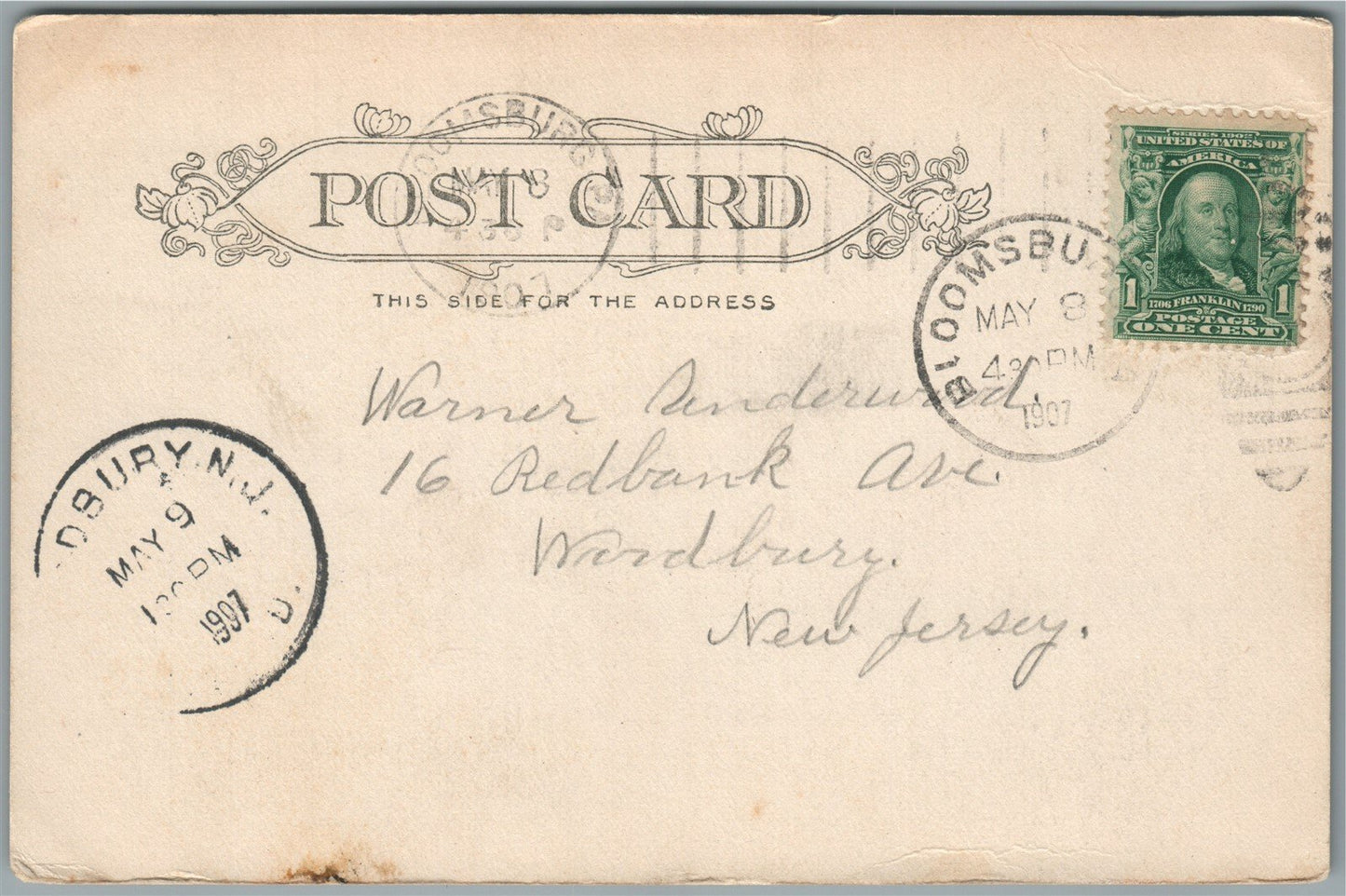 BLOOMSBURG PA JOSEPH RATTI HOSPITAL ANTIQUE POSTCARD