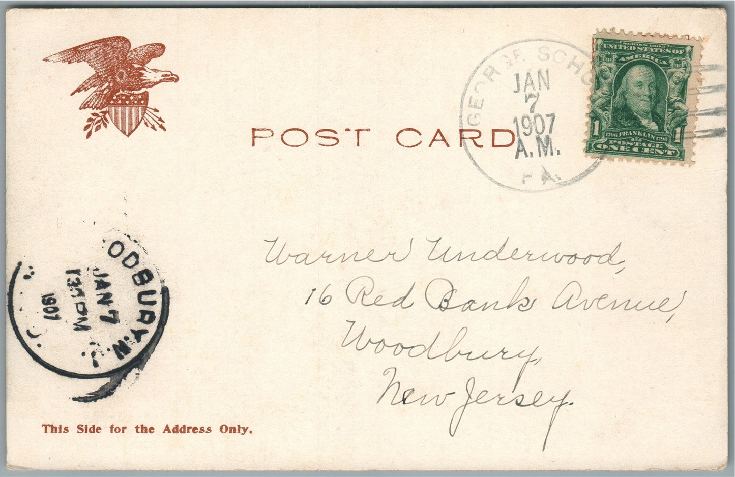 NEWTON PA HIGH SCHOOL ANTIQUE POSTCARD