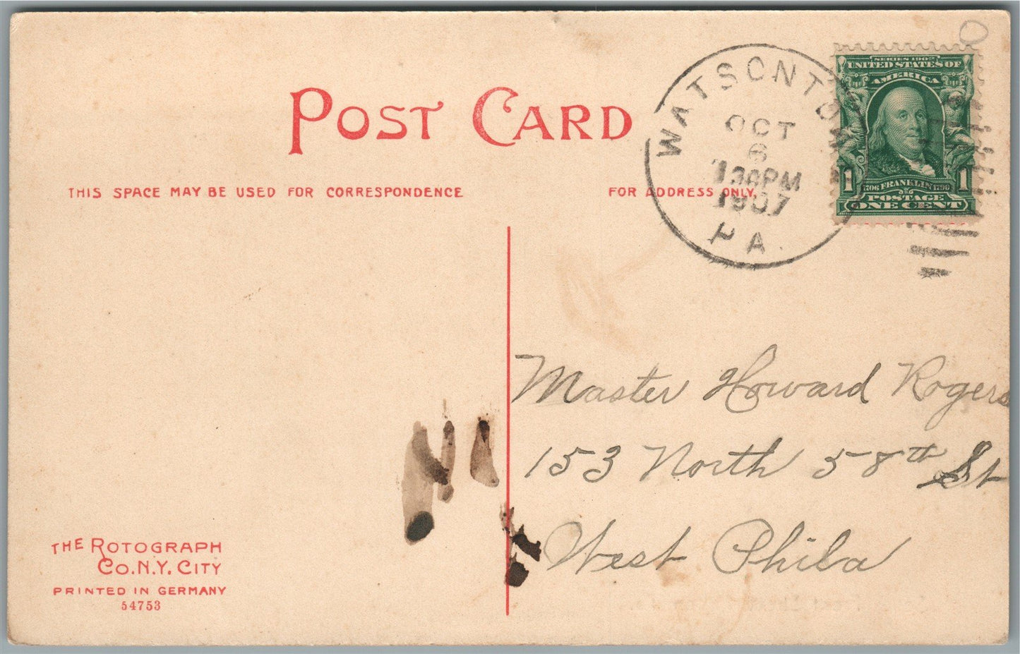 MILTON PA SOUTH FRONT STREET ANTIQUE POSTCARD