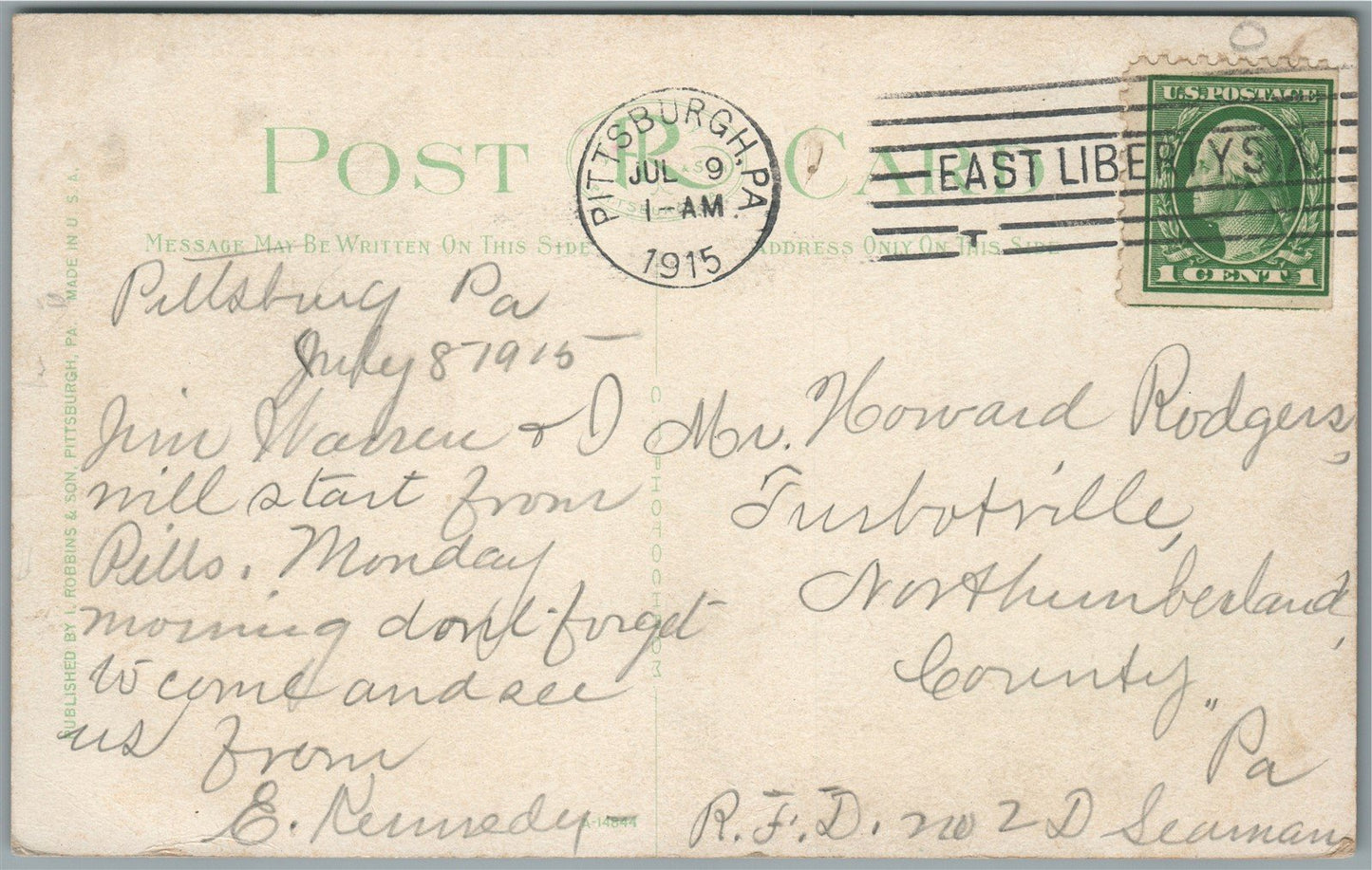 PITTSBURGH PA SCHENLEY PARK OVAL ANTIQUE POSTCARD