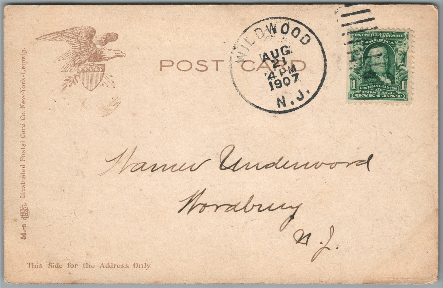 WILDWOOD NJ PANORAMA RAILROAD STATION RAILWAY DEPOT ANTIQUE POSTCARD