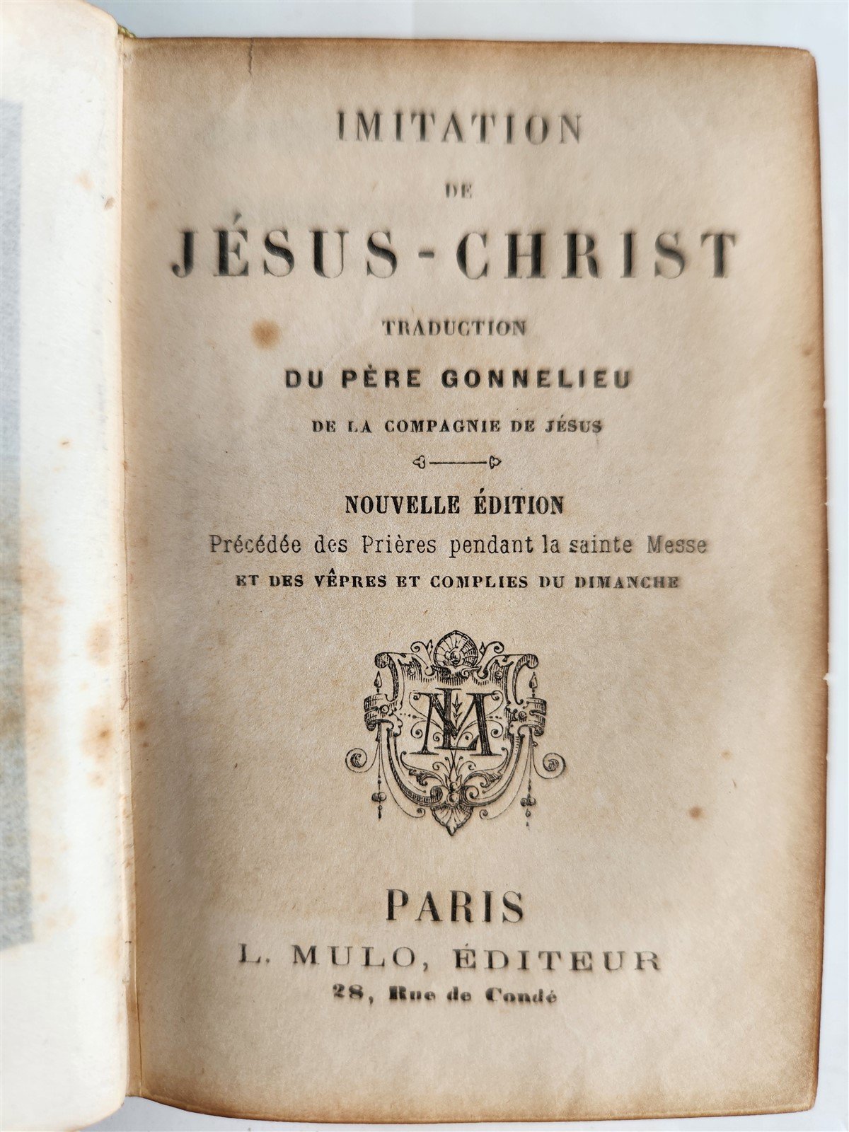 1860s IMITATION de JESUS - CHRIST antique in FRENCH