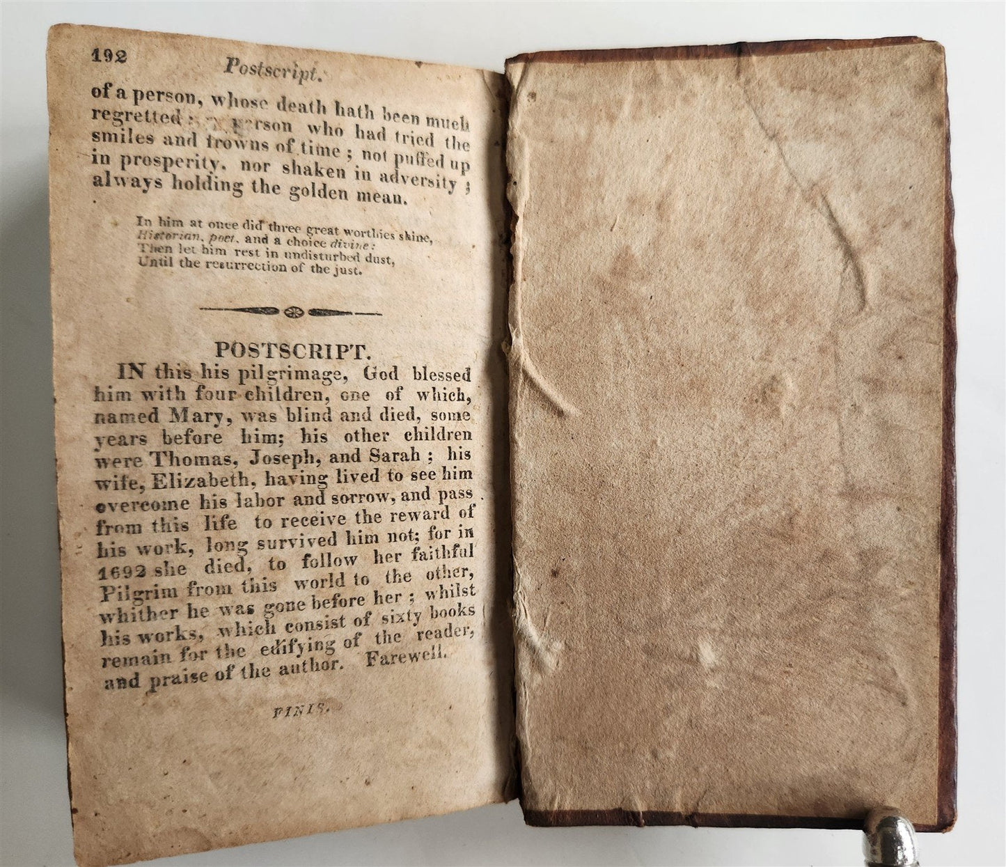 1814 FAITHFUL ACCOUNT of the LIFE of JOHN BUNYAN antique AMERICANA Exeter