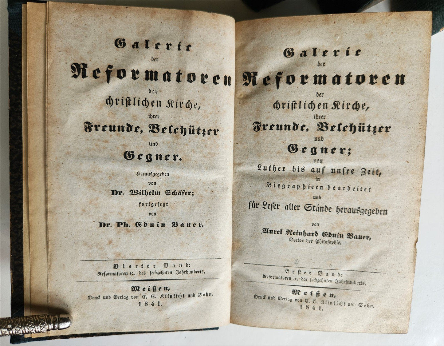 1838 GALLERY OF CHRISTIAN CHURCH REFORMERS in GERMAN antique 5 VOLS illustrated