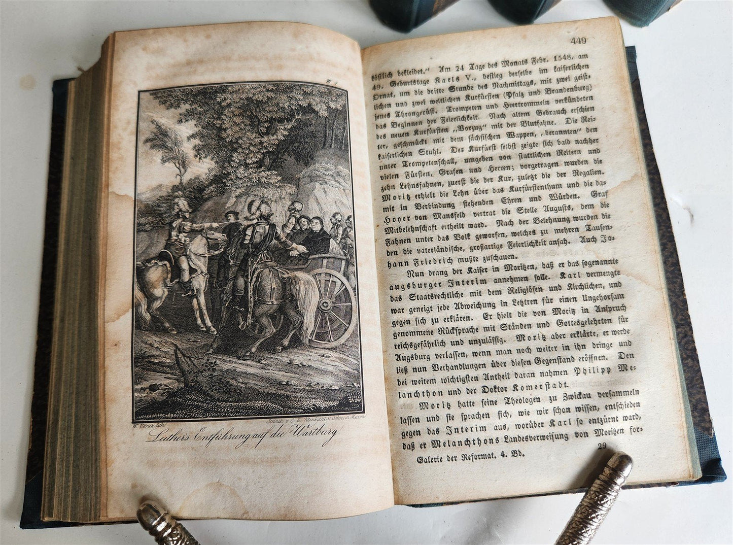 1838 GALLERY OF CHRISTIAN CHURCH REFORMERS in GERMAN antique 5 VOLS illustrated