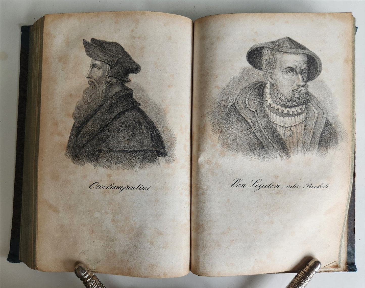 1838 GALLERY OF CHRISTIAN CHURCH REFORMERS in GERMAN antique 5 VOLS illustrated