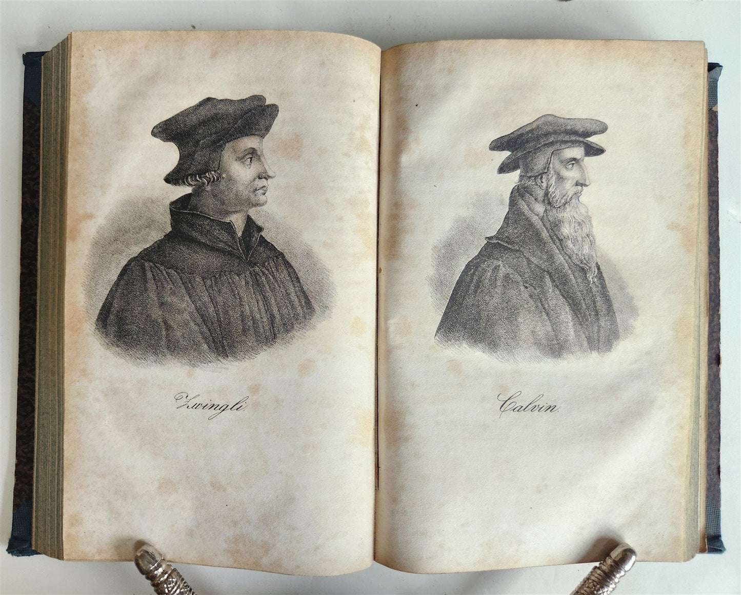 1838 GALLERY OF CHRISTIAN CHURCH REFORMERS in GERMAN antique 5 VOLS illustrated