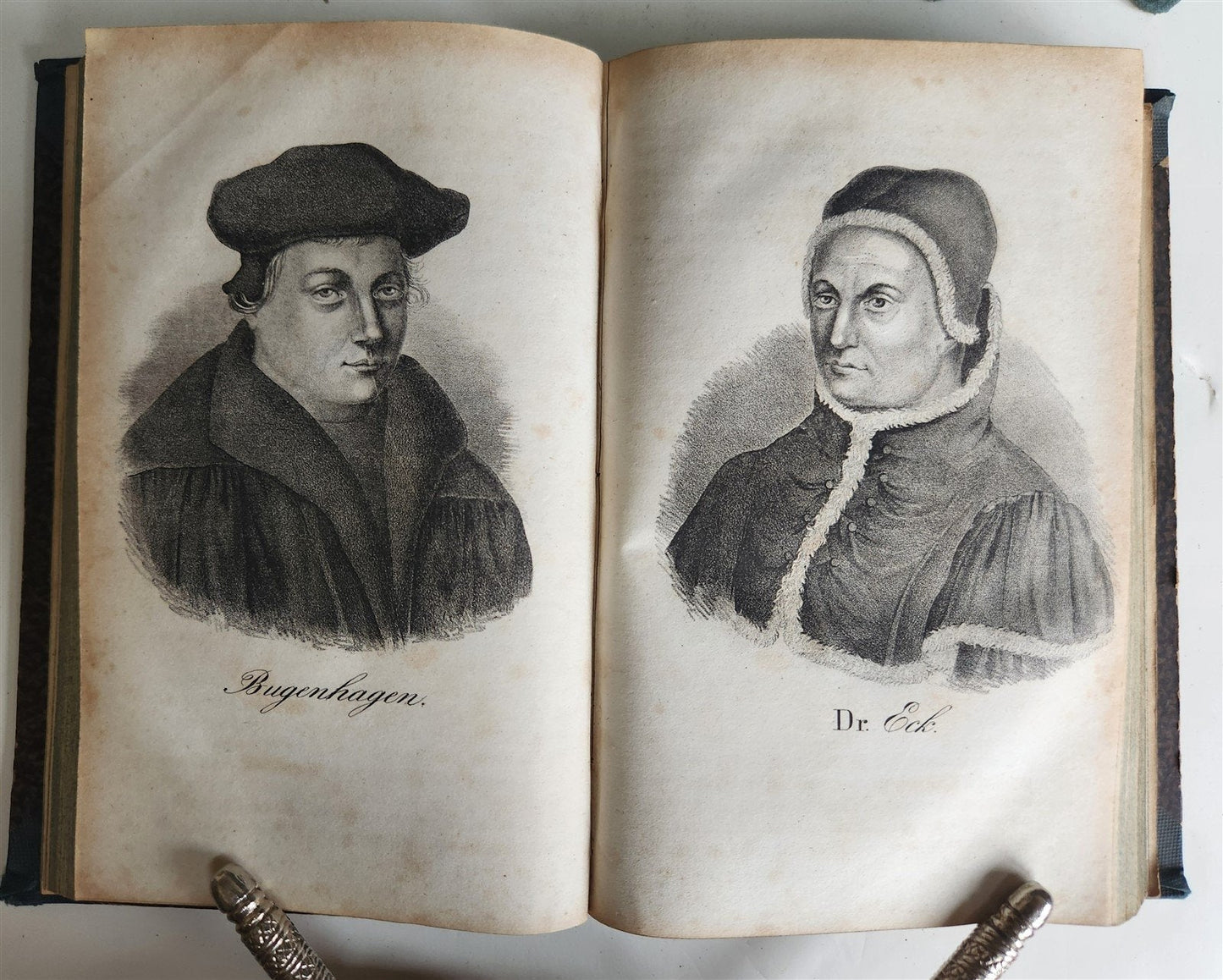 1838 GALLERY OF CHRISTIAN CHURCH REFORMERS in GERMAN antique 5 VOLS illustrated