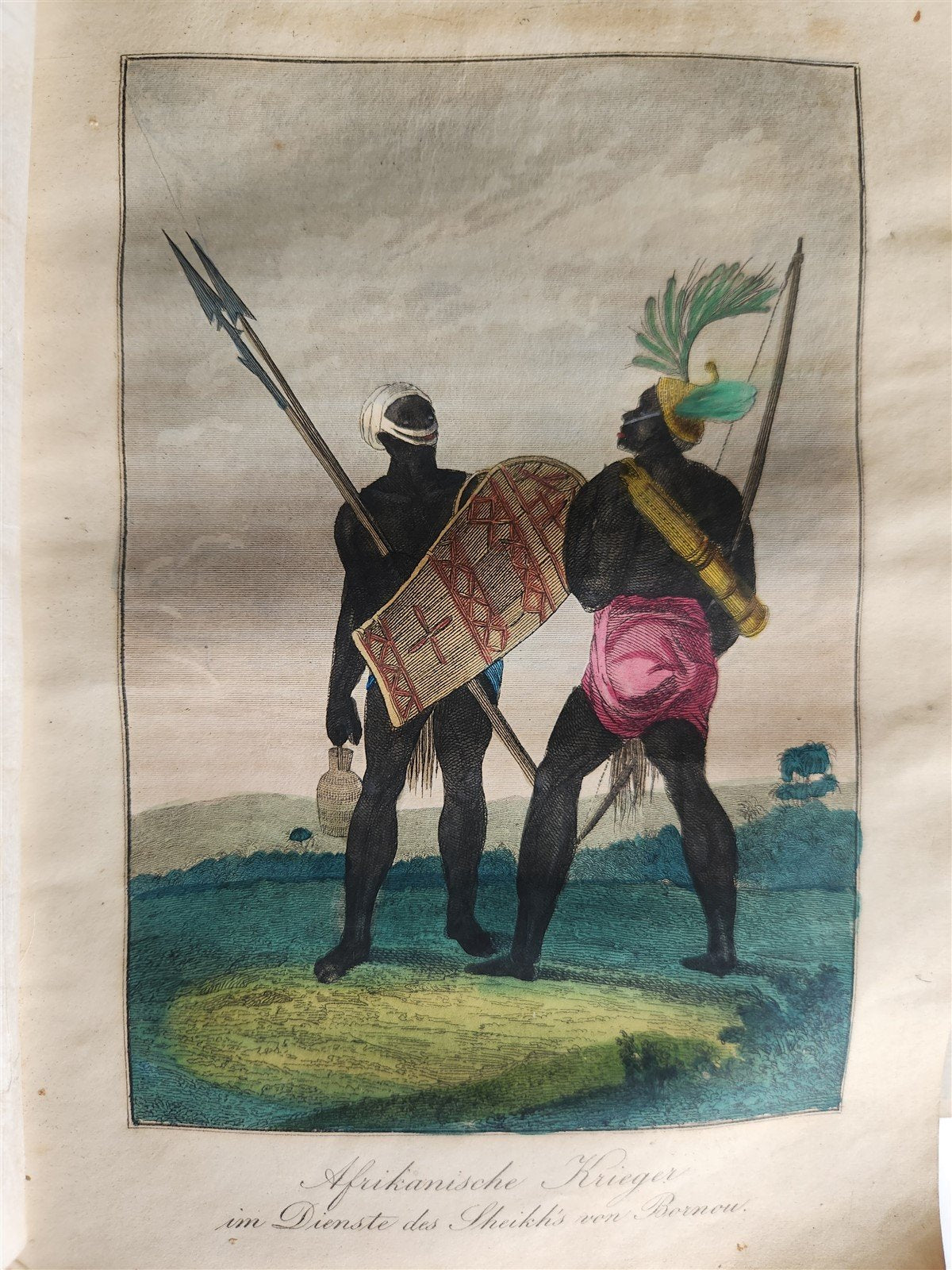 1840 PEOPLES of EARTH LIFE CUSTOMS HABITS in GERMAN antique 2 VOLS illustrated